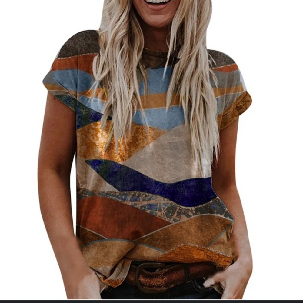 Rustic Mountian Casual Top- Medium